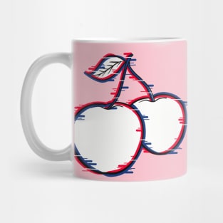 Glitch effect on two cherries Mug